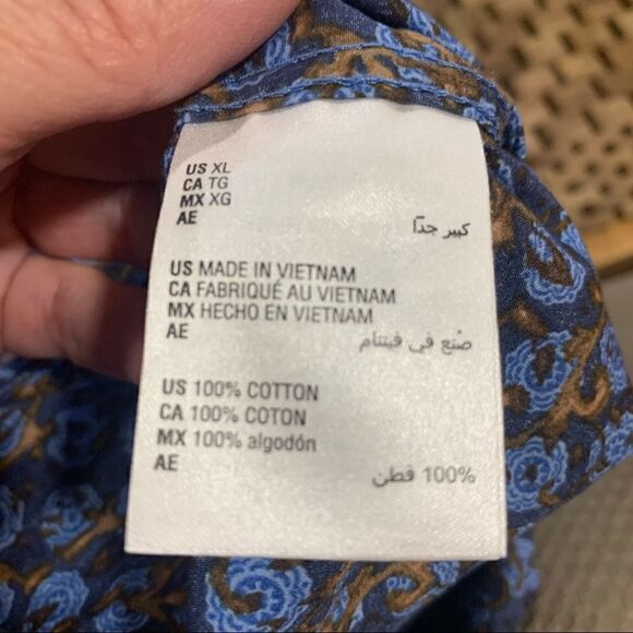 Tasso Elba Geometric Pattern Button Down Long Sleeve Shirt - Picture 9 of 11